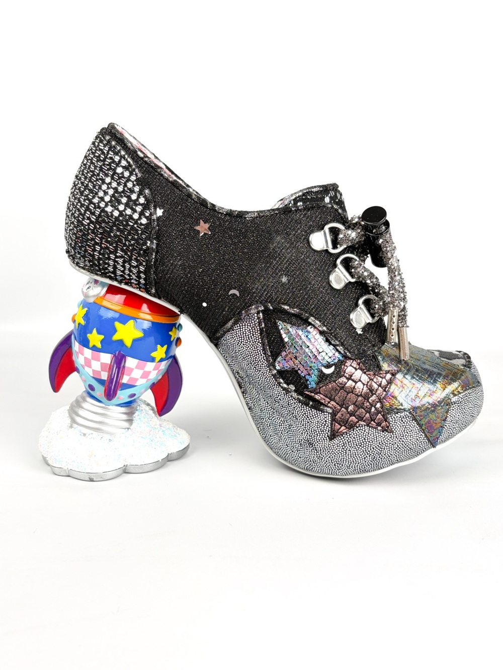 Irregular Choice Space Race Light Up Rocket Heels | Black | EU 38